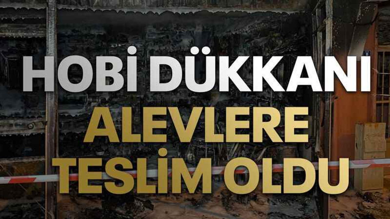 Hobi dükkanı alevlere teslim oldu